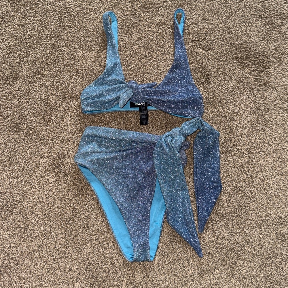 Beach Riot Shimmering Blue Bikini Set